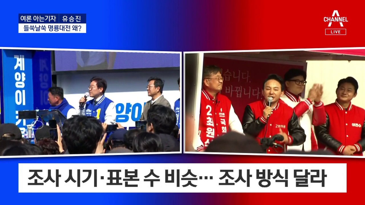 [여론 아는기자]18%p? 3%p?…들쑥날쑥 명룡대전, 왜?