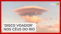 Nuvem parecida com museu de Niterói chama atenção nos céus do Rio de Janeiro