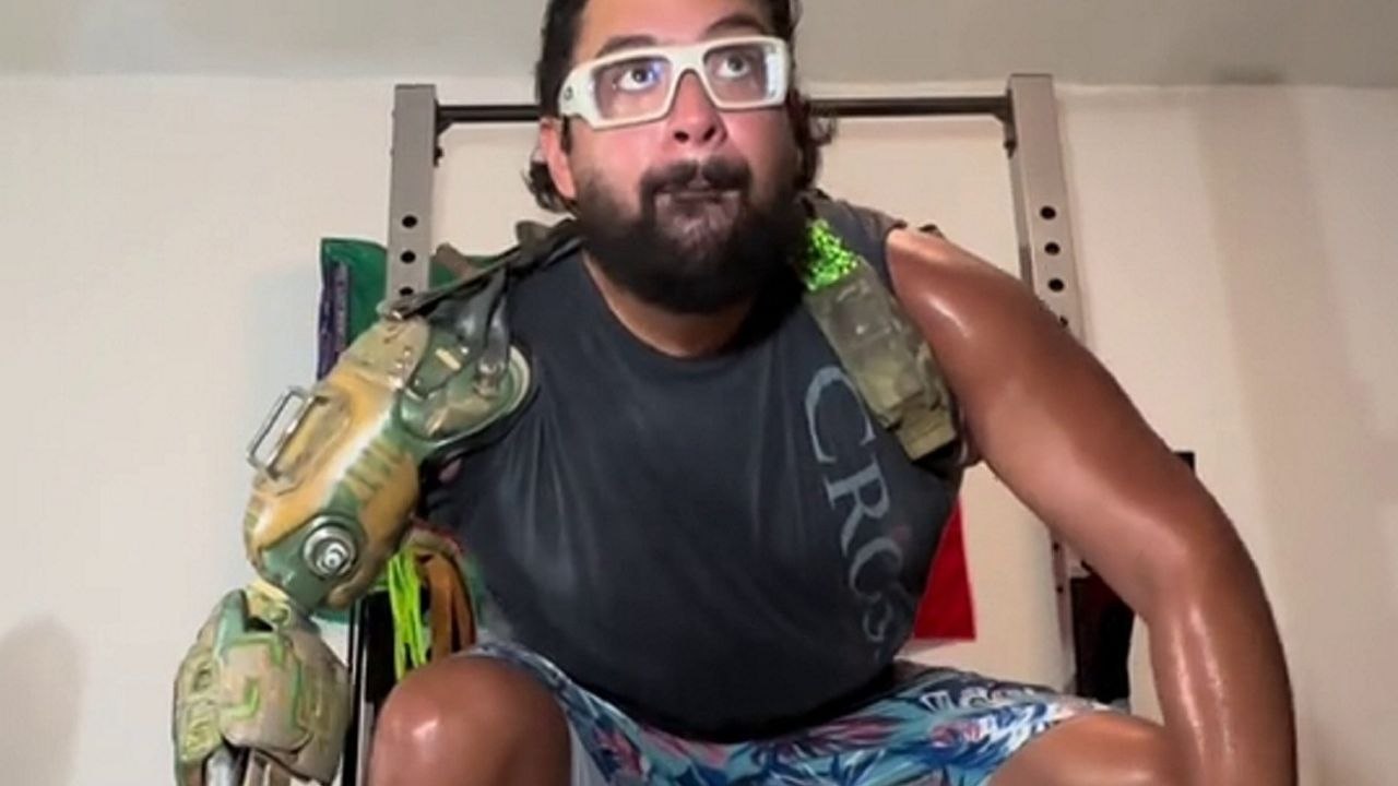 Ex-marine who lost his arm in Afghanistan gets superhero-like prosthetic - which allows him to lift up to 400 lbs