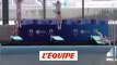 Alexis Jandard chute lors de l'inauguration du Centre aquatique olympique - JO 2024 - Plongeon