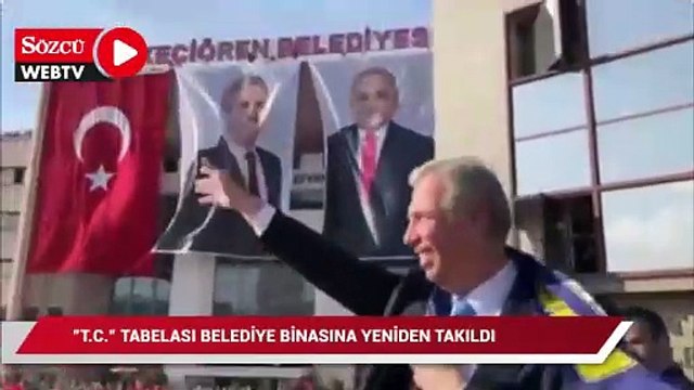 Keçiören'de belediye tabelasına T.C. ibaresi