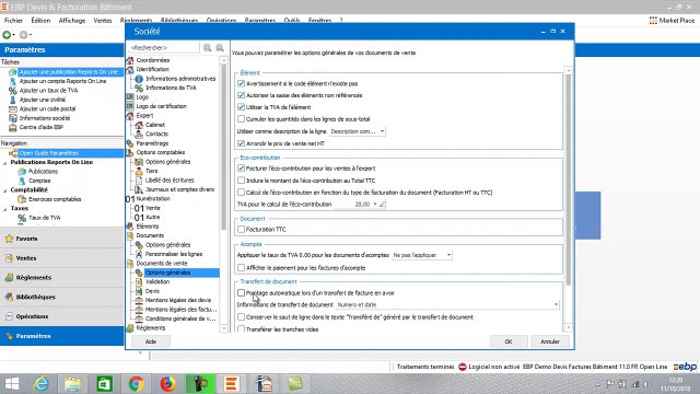 Les factures d'acomptes : EBP Devis Facturation Bâtiment 2019