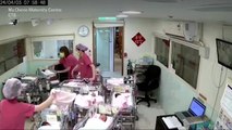 Los bebés de un centro de maternidad durante el terremoto de Taiwán