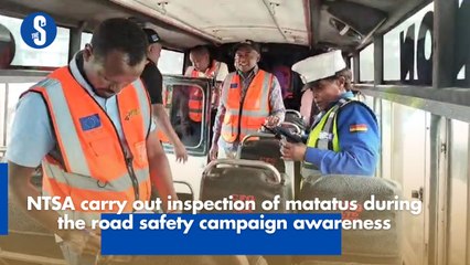 NTSA carry out inpection of matatus during the road safety campaign awareness