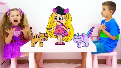 Diana and Roma How to Draw Cartoon Kitten Adventures
