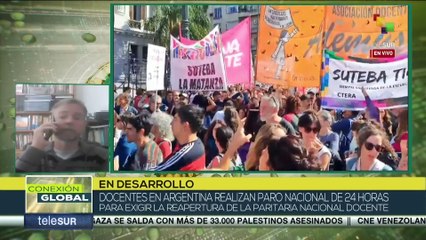 Docentes realizan segundo paro nacional de 24 horas en Argentina