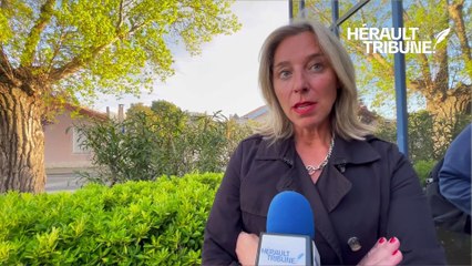 Interview de Fabienne Varesano (RN) à la sortie du 1er conseil municipal d'Agde depuis l'arrestation de Gilles d'Ettore