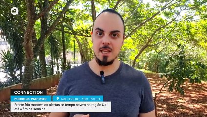 Frente fria mantém os alertas de tempo severo na região Sul até o fim de semana