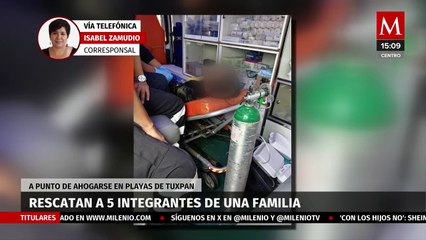 Rescatan a una familia a punto de ahogarse en las playas de Veracruz