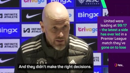 Video herunterladen: Players 'have to do their job' - Ten Hag frustrated after last-gasp Chelsea defeat