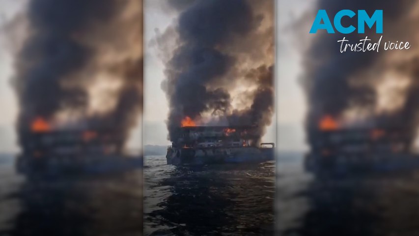 A ferry headed to tourist destination in southern Thailand caught fire in the early hours of April 4.