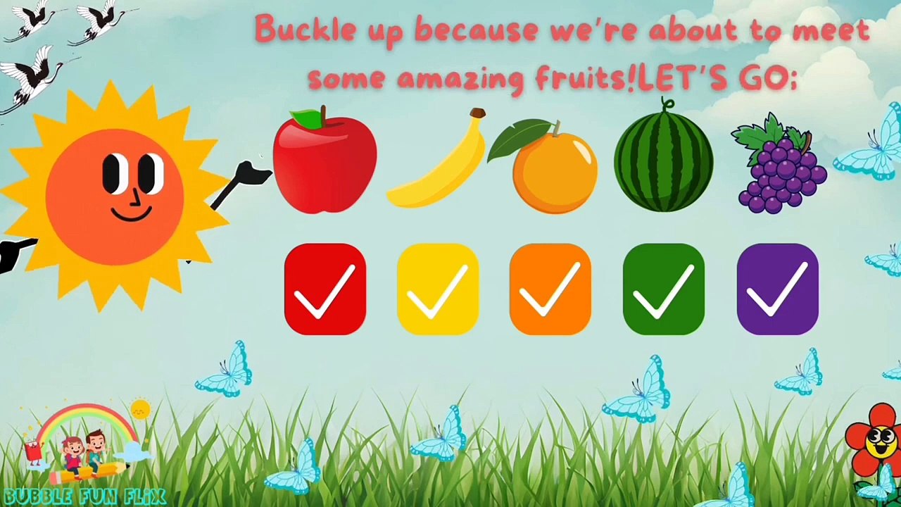 Fruits and Colours; learn fruits with colors @ BUBBLEFUNFLIX _ Educational videos for kids!#fruit
