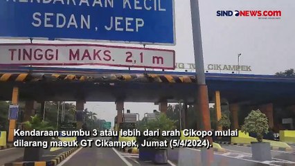 Download Video: Jaga Kelancaran Arus Mudik, Kendaraan Sumbu 3 Lebih Mulai Dilarang Masuk Tol Cikampek