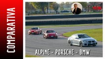 La prova in pista di Alpine A110S, Bmw M2 e Porsche 718 Cayman Gts