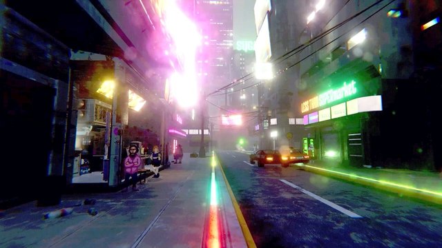 Im Adventure Techno Banter arbeitet ihr als Türsteher in einer neongefluteten Metropole