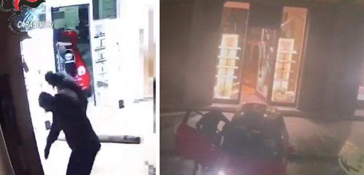 Sfondano porta di un negozio di ottica con un'auto e rubano occhiali per 50mila euro: fermati in aeroporto (06.04.24)