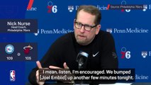 Nurse 'encouraged' by Embiid's form since injury return