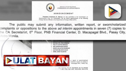 PBBM, isinumite sa CA ang ad interim appointments ng ilang foreign service officials ng DFA