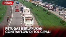 Petugas Berlakukan Contraflow di Tol Cipali Usai Volume Kendaraan dari Jakarta Meningkat