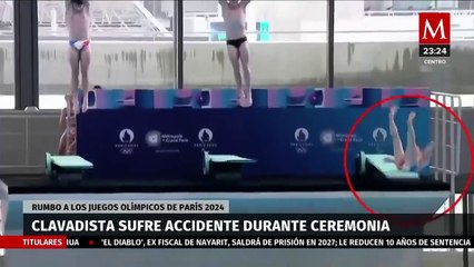 Clavadista francés sufre aparatosa caída en inauguración del Centro Acuático de París 2024