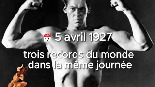  5 avril 1927 - Trois records du monde dans la même journée réalisé par ‍♂️ Johnny Weissmuller