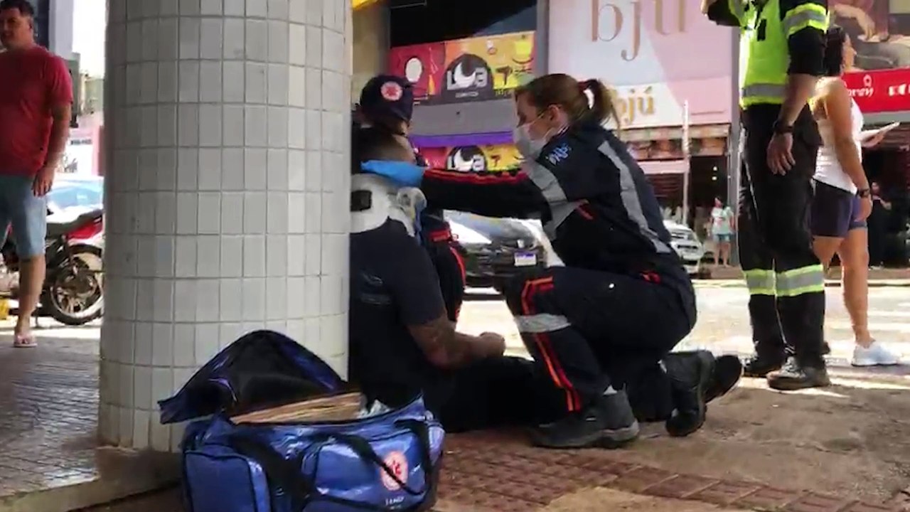 Motociclista fica ferido em acidente na Rua Rio Grande do Sul
