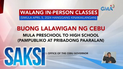 Download Video: Cebu Gov't at isang unibersidad sa Cebu, nagsuspinde ng face-to-face classes dahil sa init ng panahon | Saksi