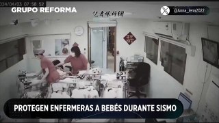 Protegen enfermeras a bebés durante sismo