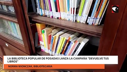 La biblioteca popular de Posadas lanza la campaña "Devuelve tus libros"