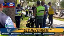 “Fue sin querer queriendo”, excusa de un delincuente que le robo celular a estudiante en La Molina