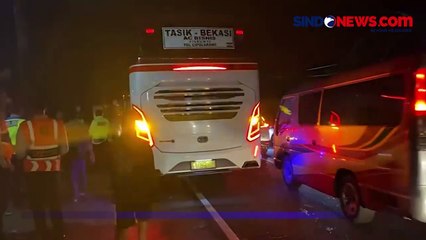 Bus Pemudik Tabrakan di Jalur Gentong Tasikmalaya Picu Kemacetan