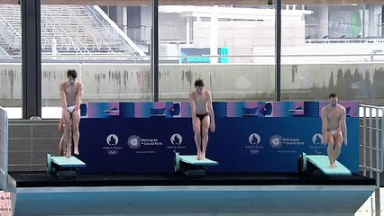 Wasserspringer fällt vom Brett - vor den Augen von Präsident Macron