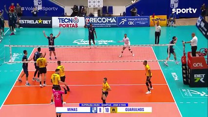 MINAS 1 X 3 GUARULHOS - MELHORES MOMENTOS - SUPERLIGA MASCULINA DE VÔLEI