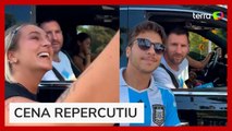Messi leva fãs à loucura ao parar carro e atender pedidos de fotos em Miami