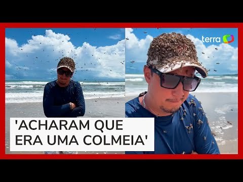 Casal é surpreendido por enxame de abelhas em Jericoacoara (CE), e vídeo viraliza nas redes sociais