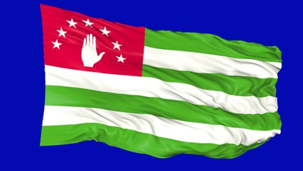 Flag Green Screen  Country Abkhazia