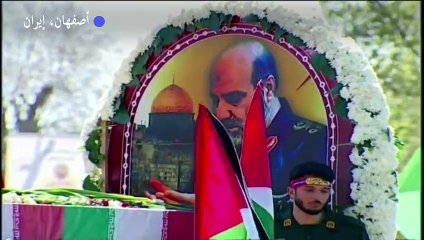 تشييع اللواء محمد رضا زاهدي الذي قتل في ضربة دمشق في مدينة أصفهان