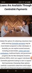 New Start-Up Existing Business Loan With Centrelink Payments