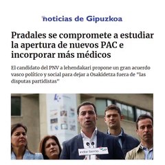 El PNV quiere ahora volcarse con la sanidad después haber sido la gran olvidada