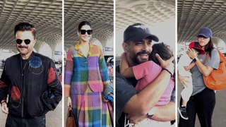 Actors SPOTTED: Anil Kapoor, Sonam Kapoor, Neha Dhupia & Angad Bedi's Stylish Airport Entries