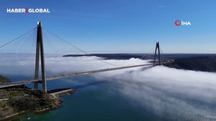 Sis altındaki Yavuz Sultan Selim Köprüsünden masalsı görüntüler