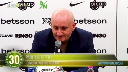 Tuvimos dos minutos fatales Pablo Repetto, técnico de Atlético Nacional, habló tras perder contra Fortaleza