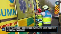 Tres fallecidos y dos heridos muy graves en un accidente de tráfico en Leganés