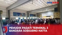 Pemudik Padati Terminal 3 Bandara Internasional Soekarno-Hatta saat Puncak Arus Mudik