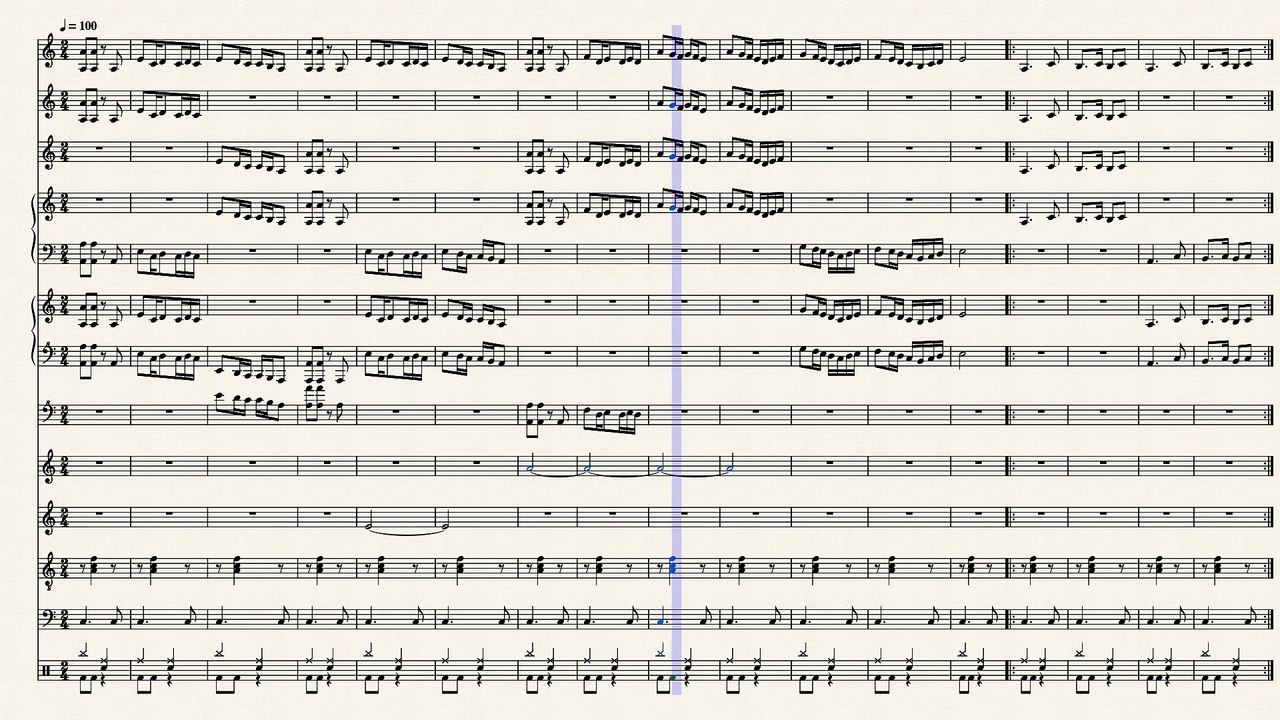 النوتة الموسيقية ,,,مع الالات,,,للمقطع,,,,لولا الملامة,,,,لرائعة روائع وردة الجزائرية,, تدوين ماهر الغمرى