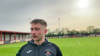 Needham Market captain Keiran Morphew reacts to promotion to Step 2 for the first time in the club’s history
