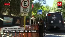 Tras romper relaciones diplomáticas, se colocan vallas en la Embajada de Ecuador en México