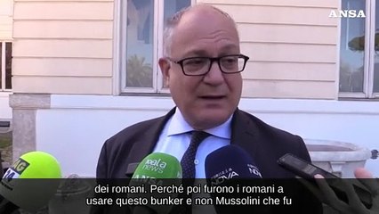 Mussolini, Gualtieri inaugura la riapertura del rifugio a Villa Torlonia