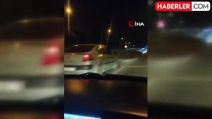 Ankara'da hatalı şerit değiştiren aracın kaza anı kamerada