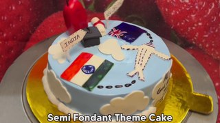 India To New Zealand Theme Cake | Travel Theme Cake | Easy Airplane Cake | Semi Fondant Cake |